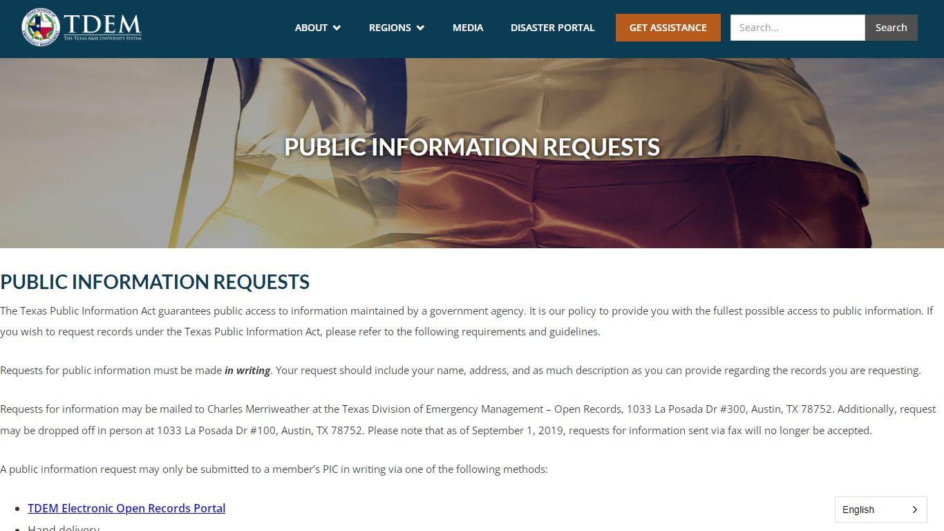 Public Information Requests - Texas