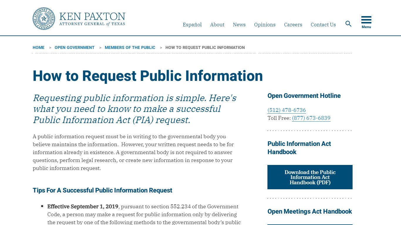 How to Request Public Information | Office of the Attorney General